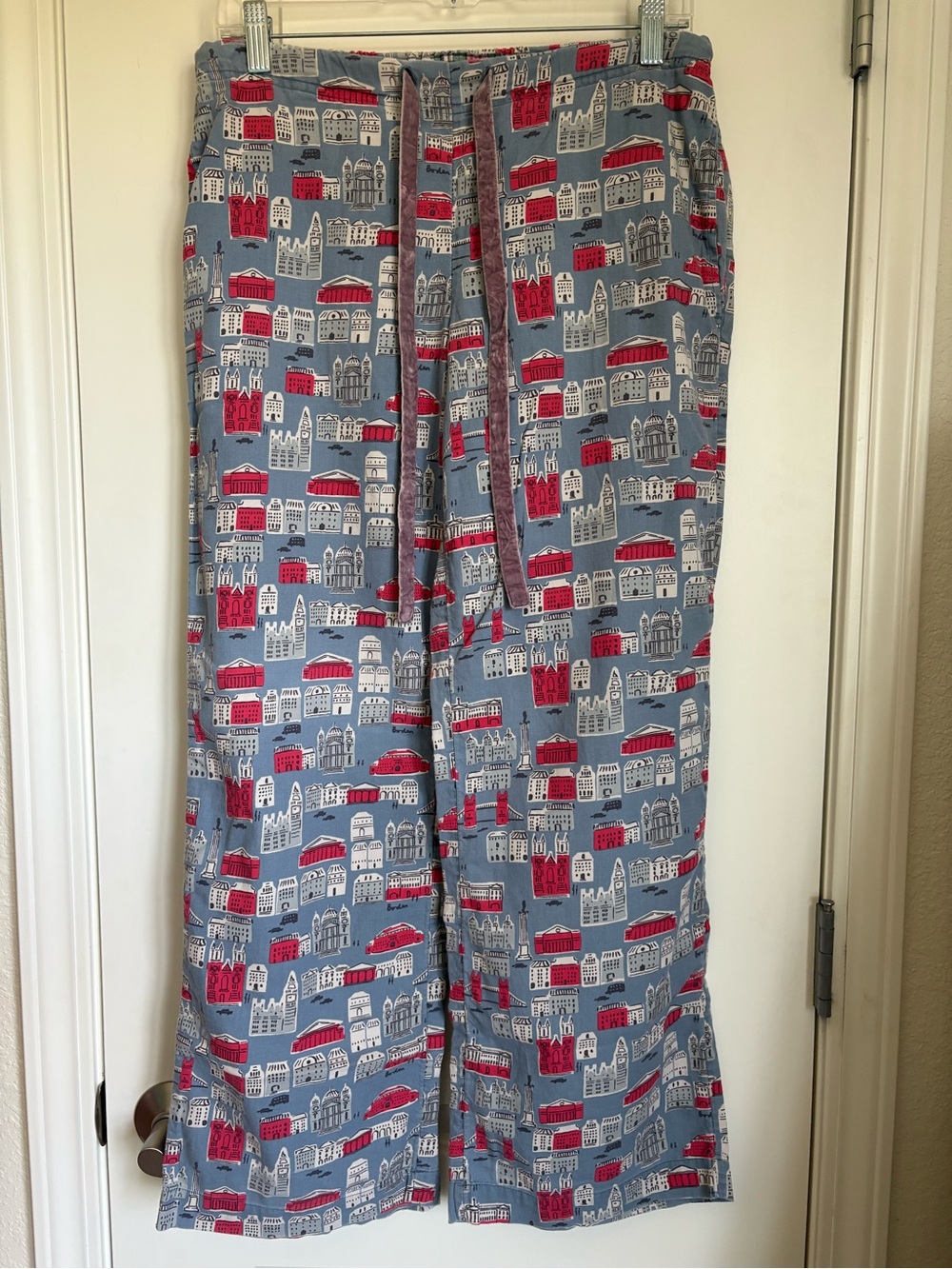Boden Women’s Brushed Cotton Pajama Pants London Cityscapes - Size 6